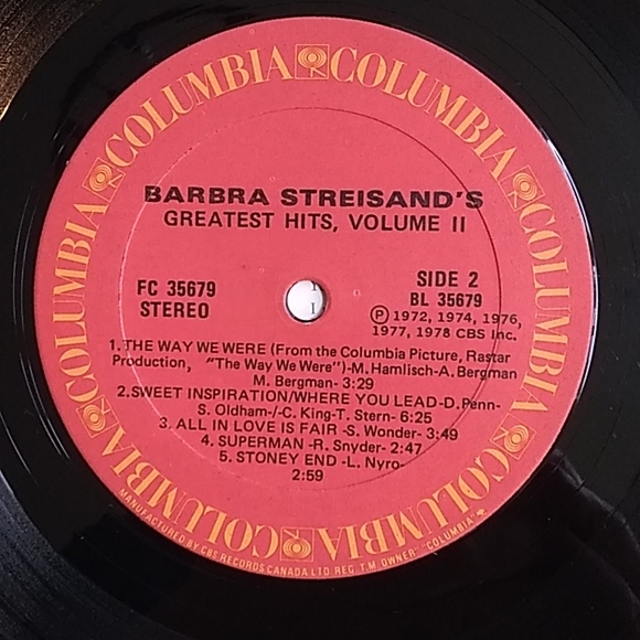 Barbra Streisand - Barbra Streisand's Greatest Hits Volume 2 LP - Picture 5 of 5
